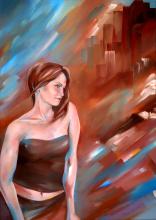 "Urban Girl" Helene Mantei, Gemälde, Öl auf Leinwand
