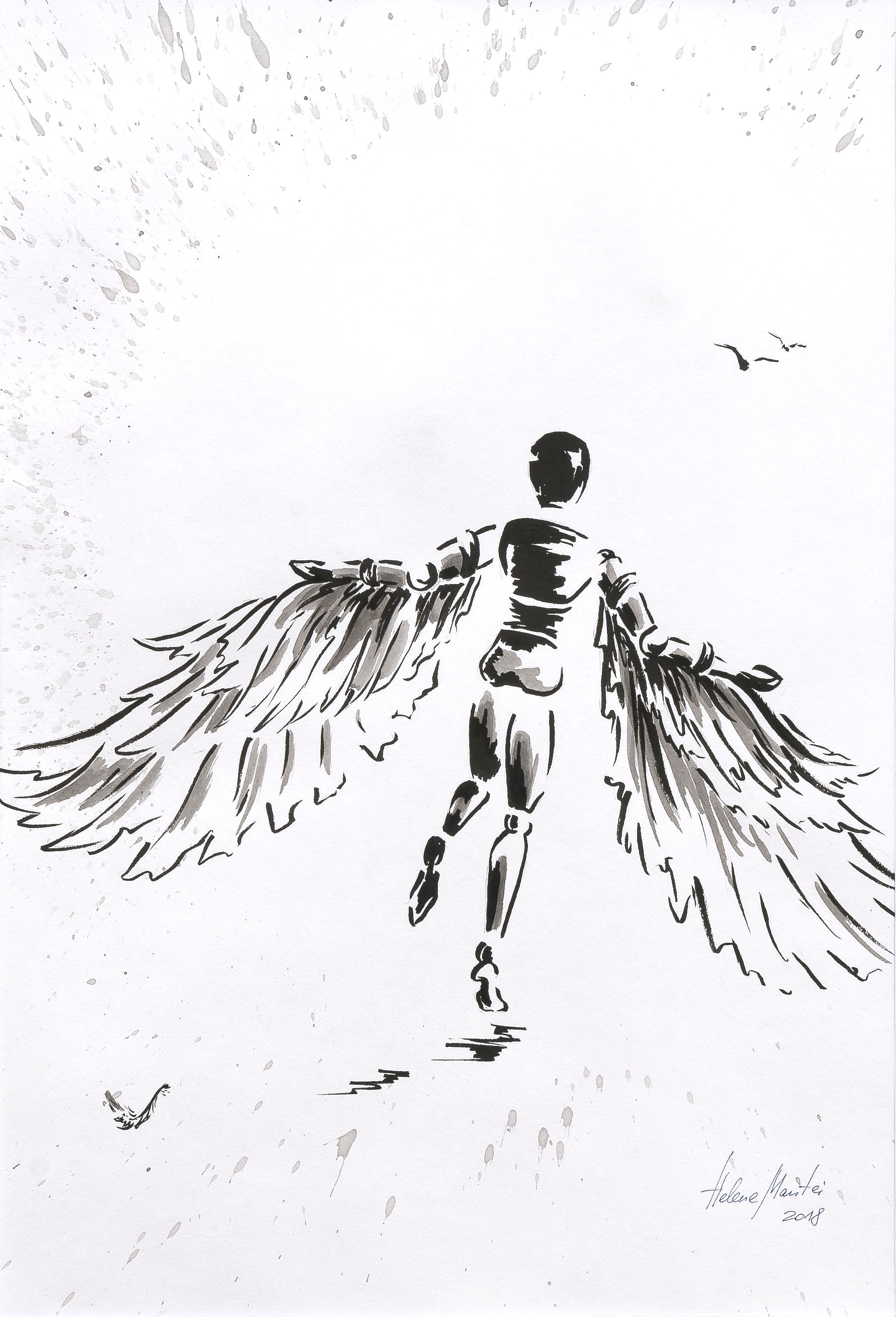 "Abgehoben" Helene Mantei, Zeichnung