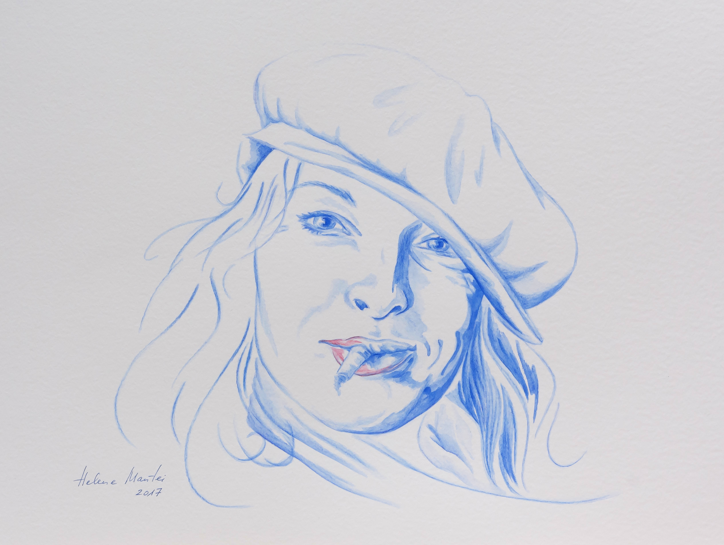 Helene Mantei "Ça-va?", Aquarell