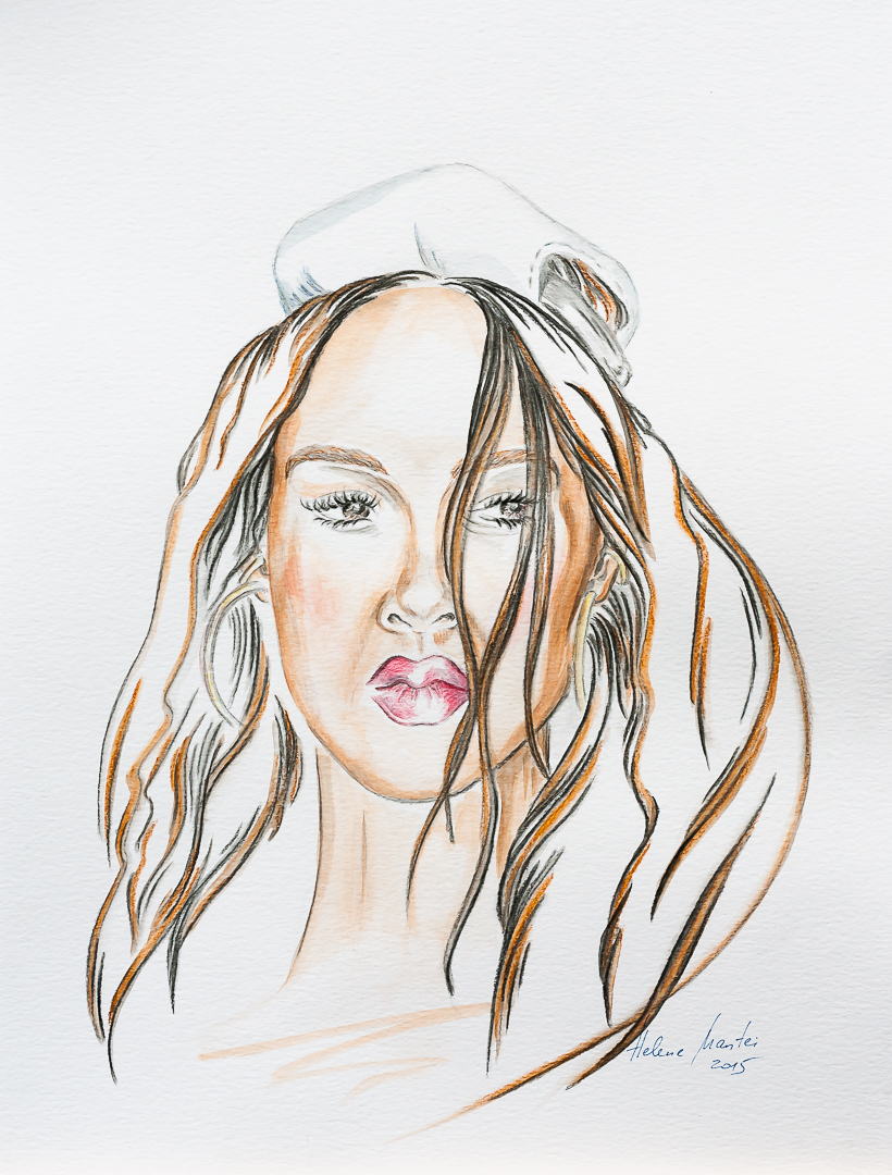 "Die Rebellin", Helene Mantei, Aquarell