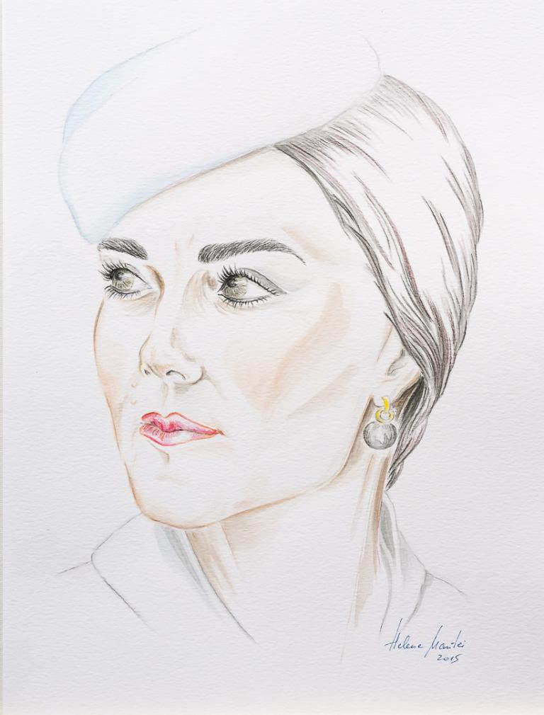 "Herzogin Kate", Aquarell der Künstlerin Helene Mantei